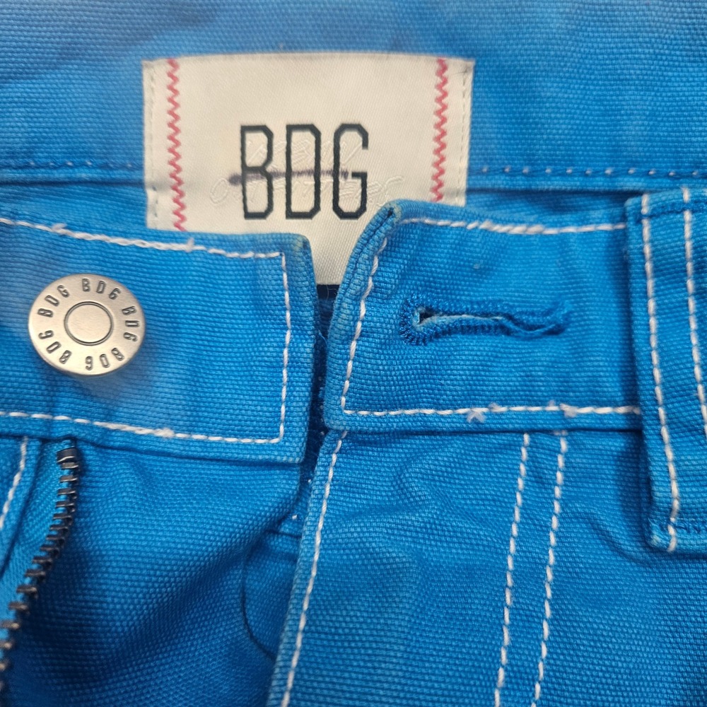 BDG Carpenter Pants Womens 26 Blue Excellent Double Knee Canvas Utility Straight - Picture 2 of 8